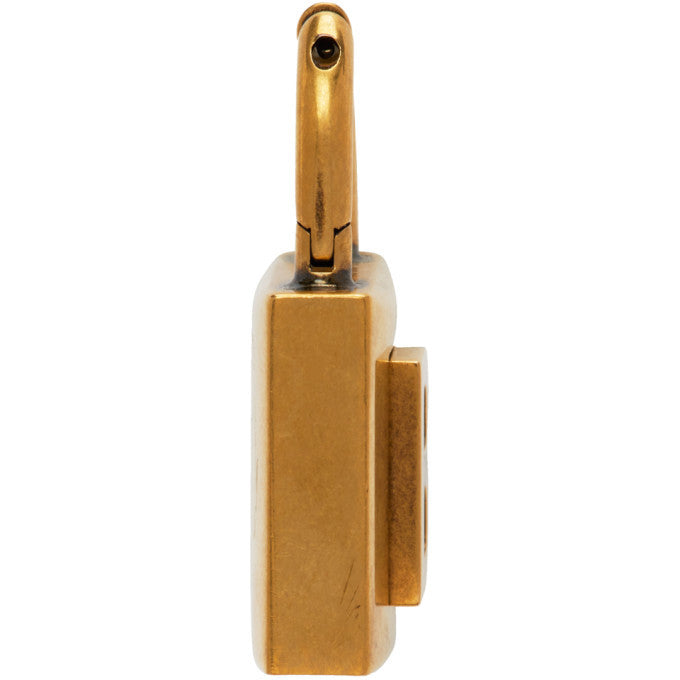 18K Balenciaga Gold Small Lock Earrings