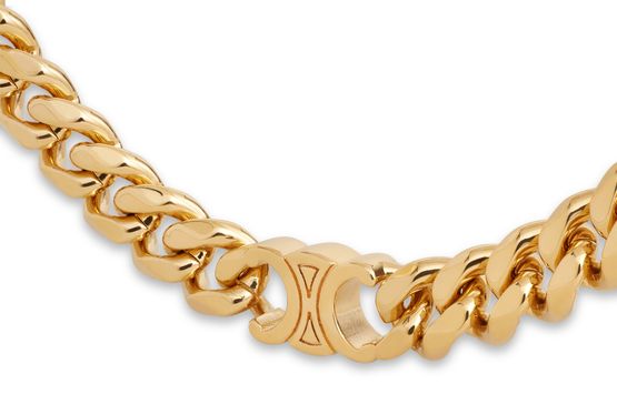 18K Dior Celine Small Gourmette Necklace