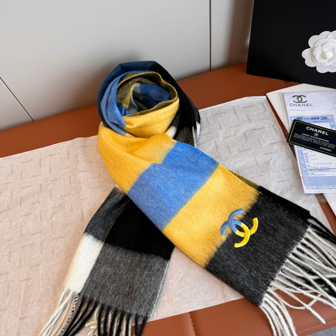 Minimalist Striped Fringe Scarf