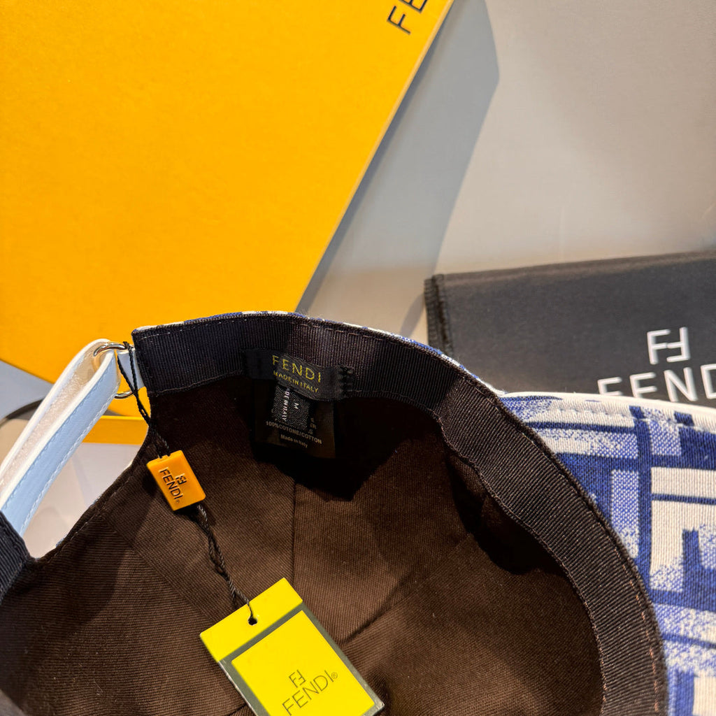 Double F Patterned Baseball Cap - Blue Denim Aesthetic