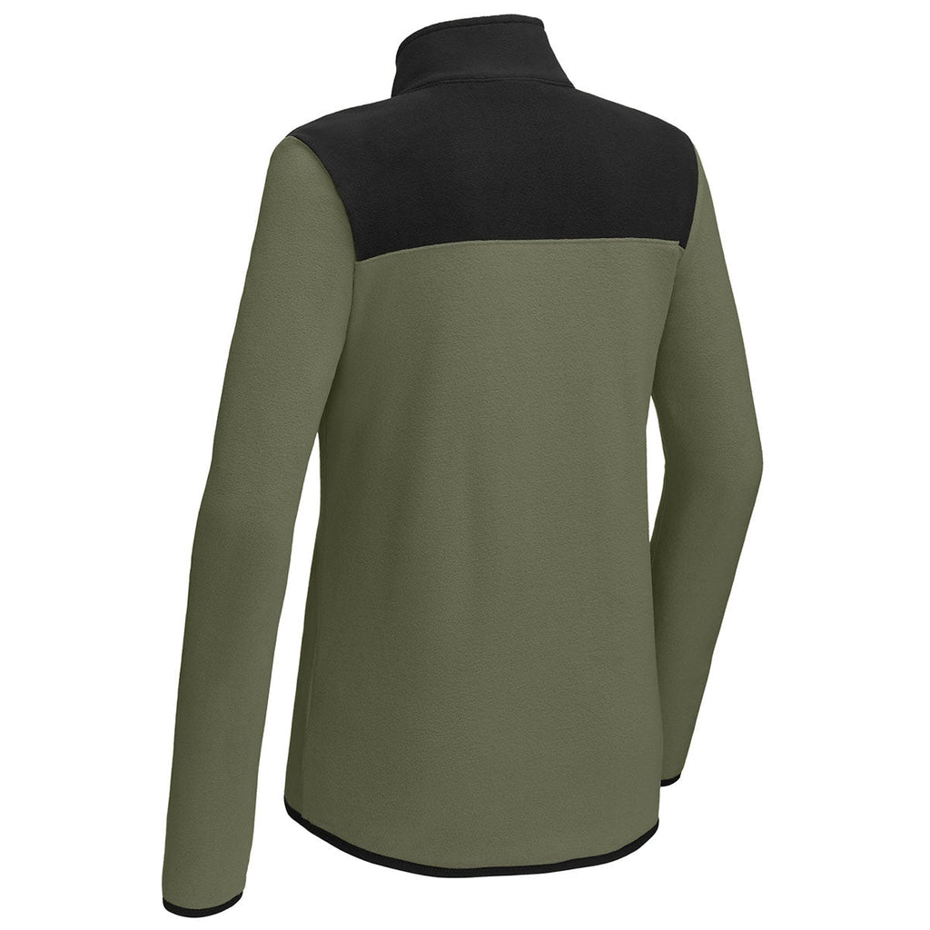 The North Face Women's New Taupe Green/TNF Black Glacier 1/4-Zip Fleece