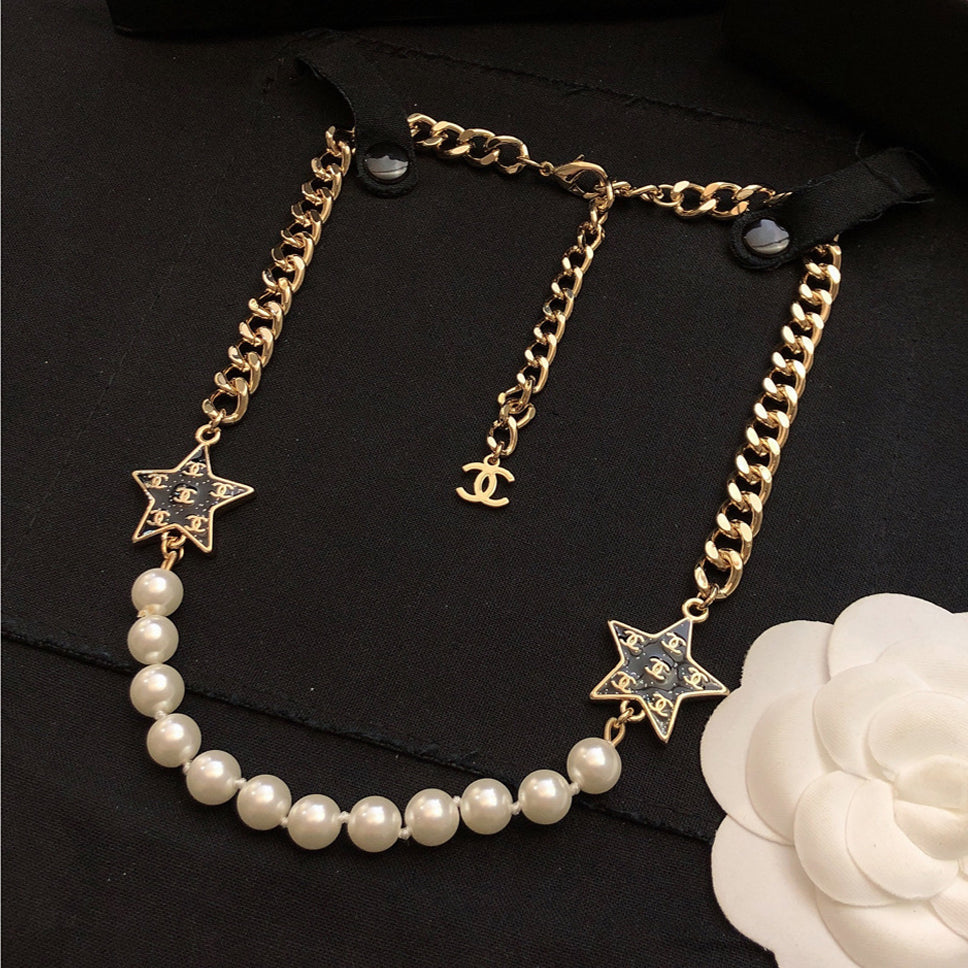 18K  Chanel Star Pearls Necklace