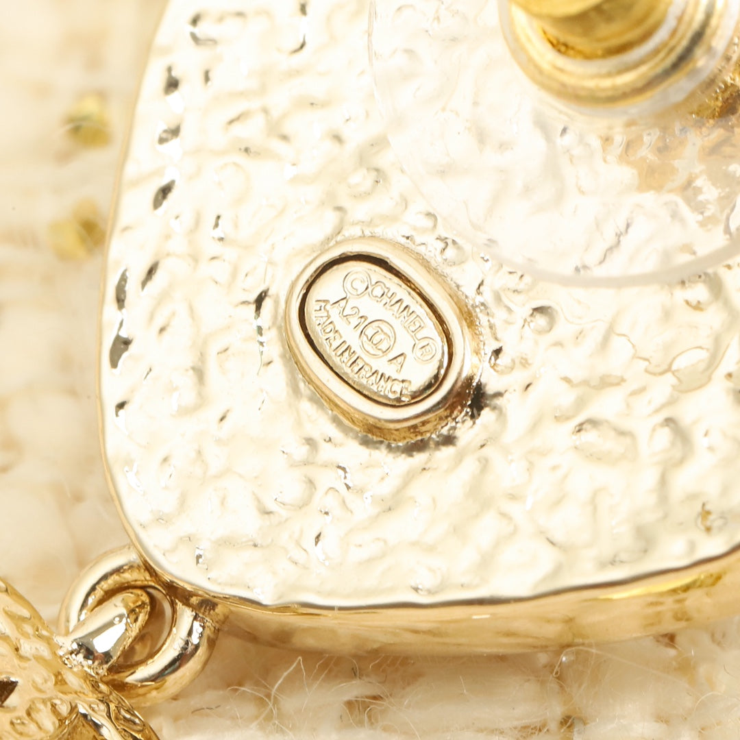 18K  Chanel Cross Rhombus Earrings