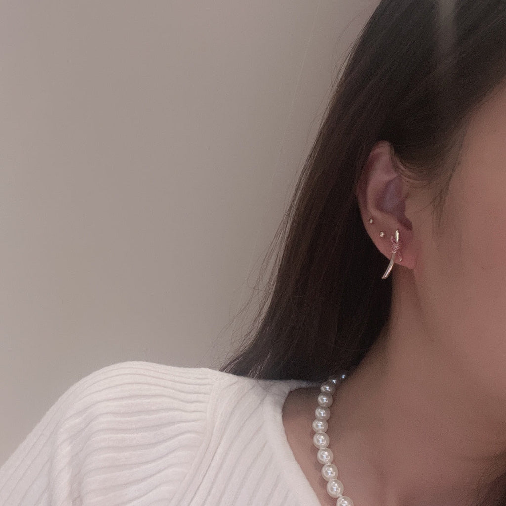 18K Tiffany Knot Pink Diamonds Earrings