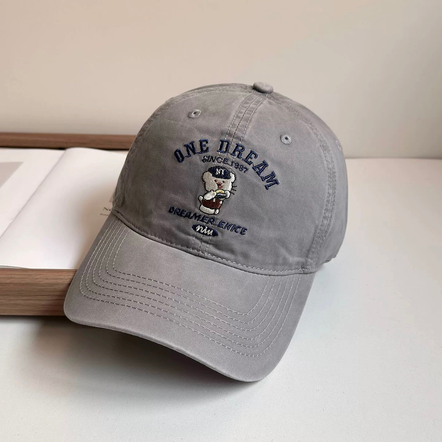 Embroidered Bear Baseball Cap