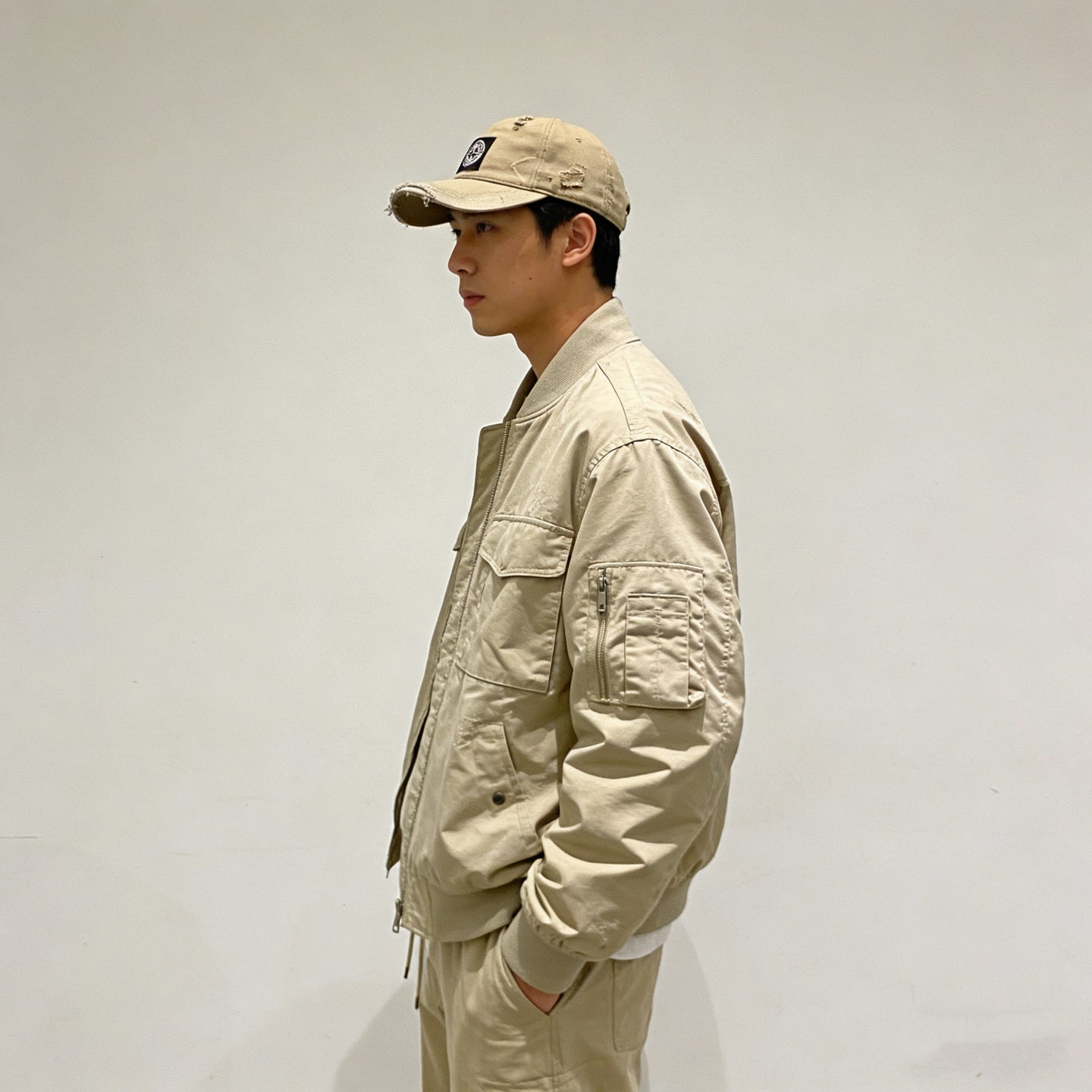 Stone Island Distressed Washed Baseball Cap